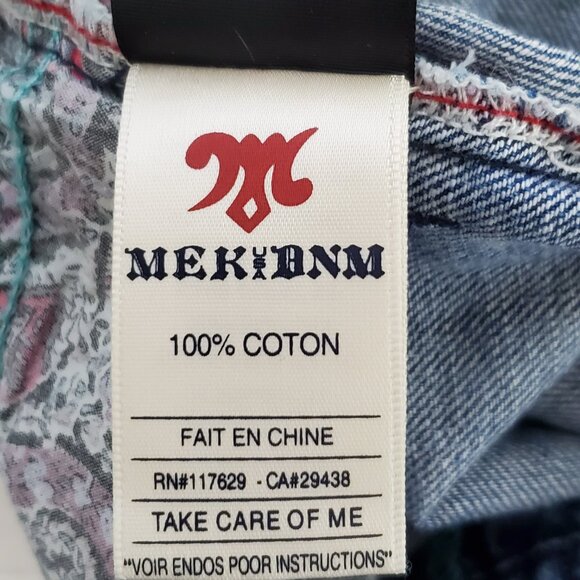 MEK DNM Light Wash Paros F.X.H. Frayed Hem Low-Rise Denim Jean Shorts Size 24 - Picture 14 of 16